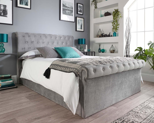 Triton Fabric Side Opening Ottoman Bed - Single