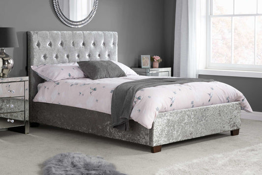 Birlea Cologne Bed Frame - Steel Crushed Velvet