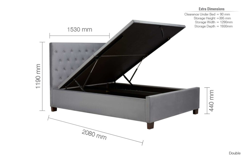 Birlea Cologne Ottoman Bed - Double 4