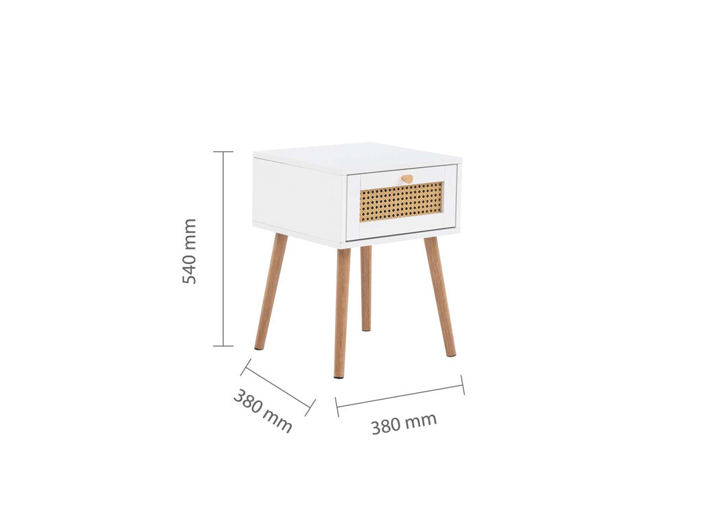 Birlea Croxley 1 Drawer Bedside - White 4