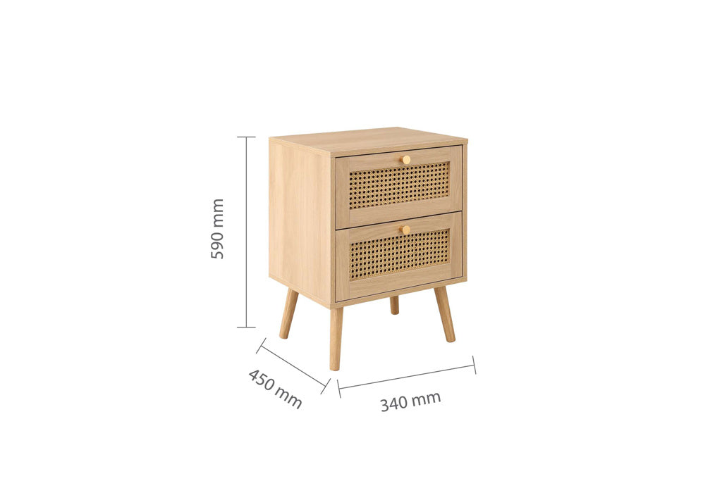 Birlea Croxley 2 Drawer Bedside - Oak 4