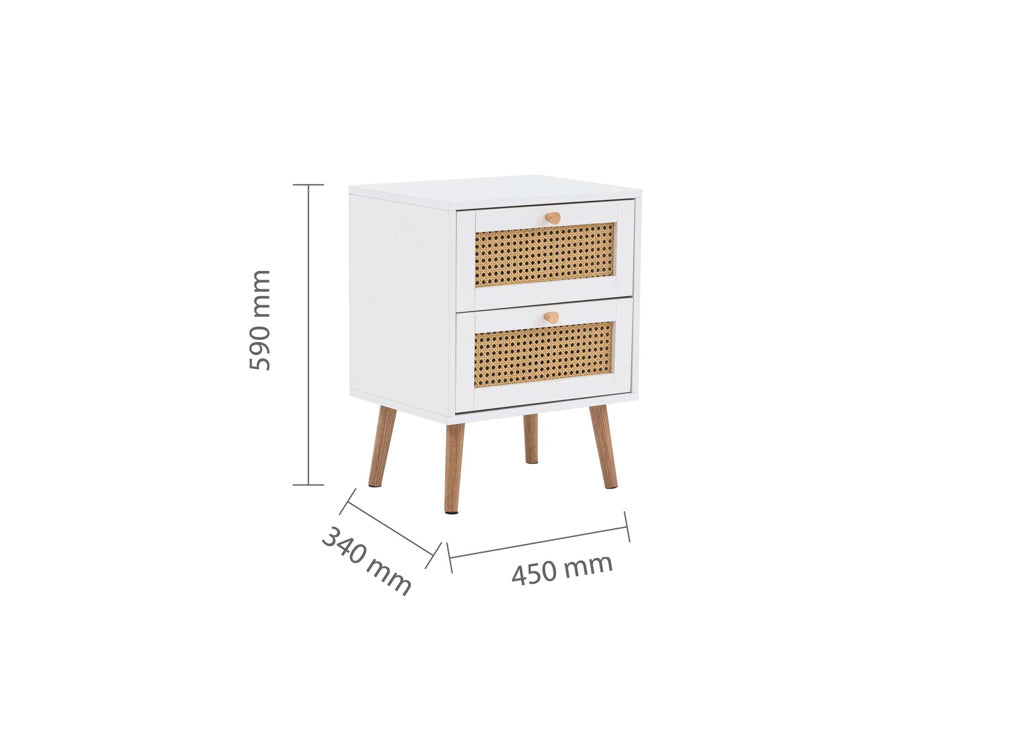 Birlea Croxley 2 Drawer Bedside - White 4