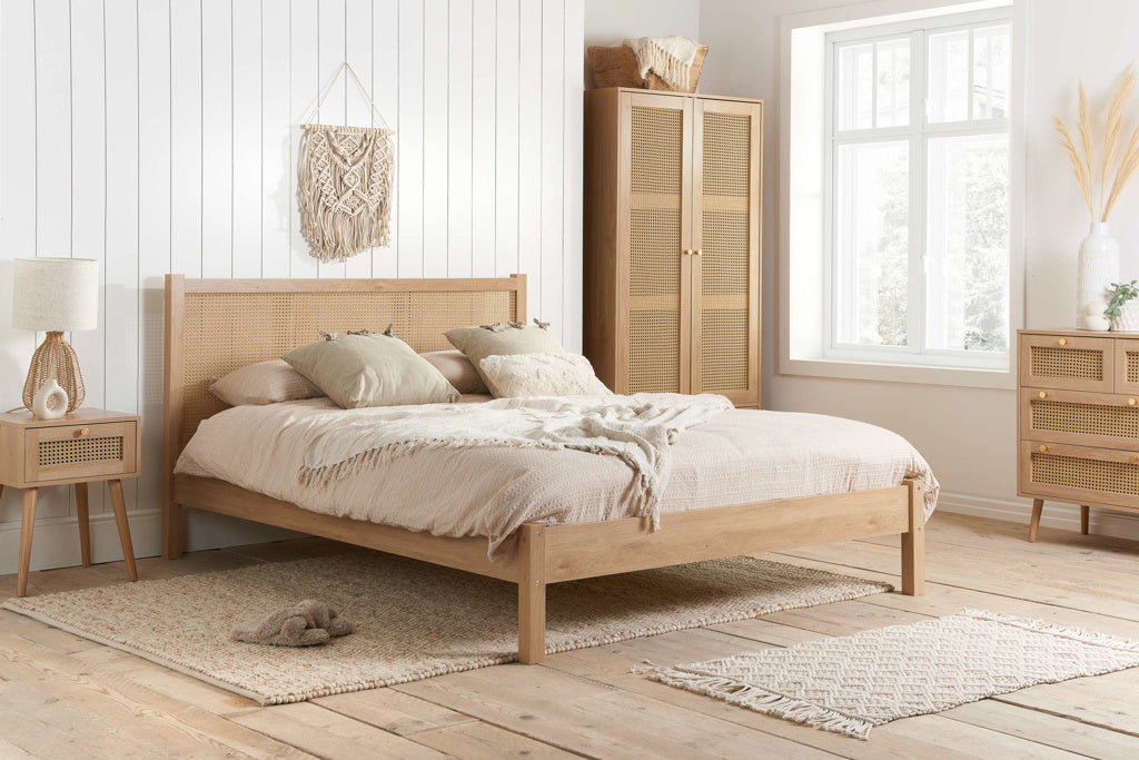 Birlea Croxley Rattan Bed Frame - Oak