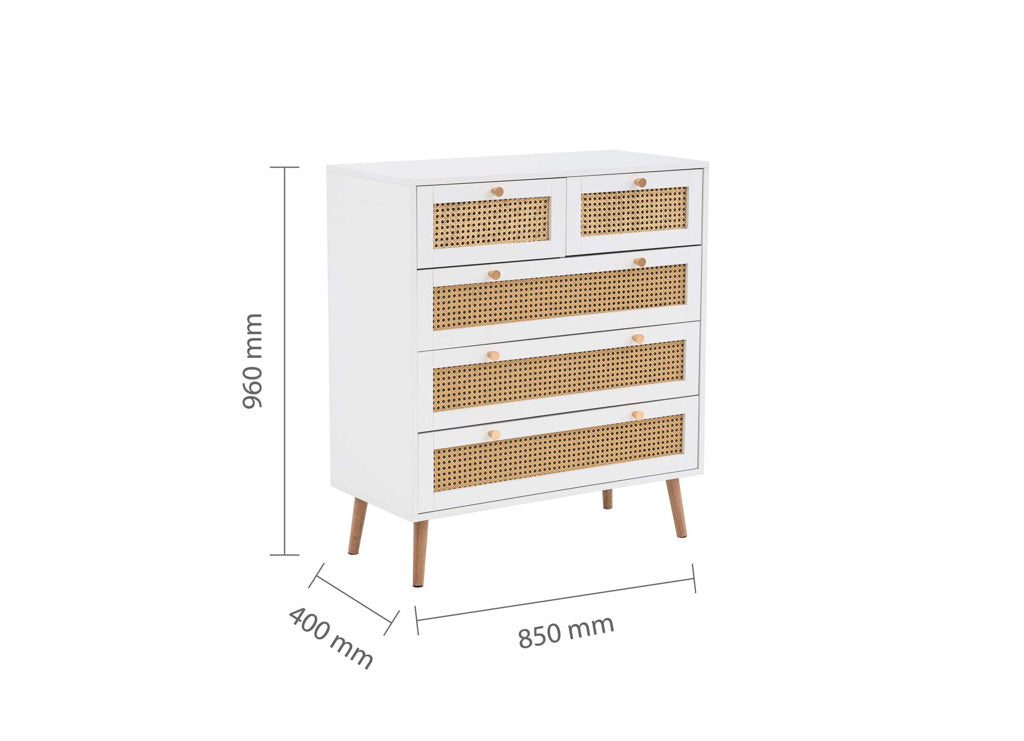 Birlea Croxley 5 Drawer Chest - White 4