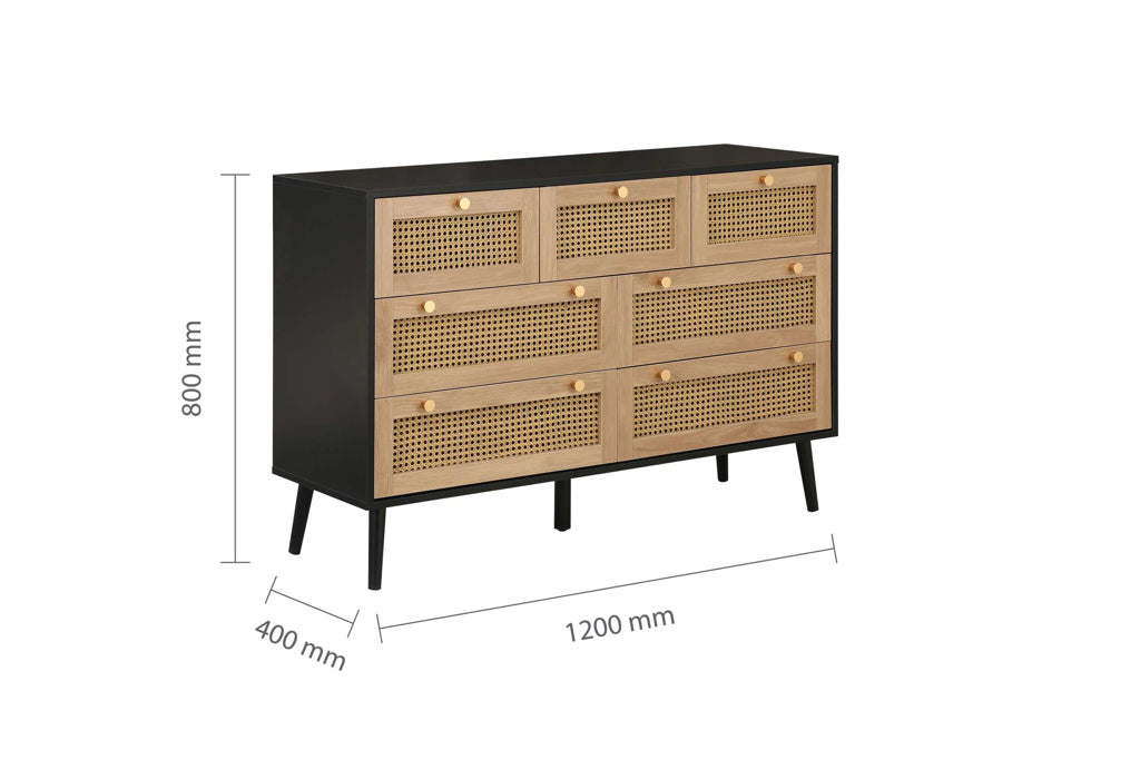 Birlea Croxley 7 Drawer Chest - Black 3