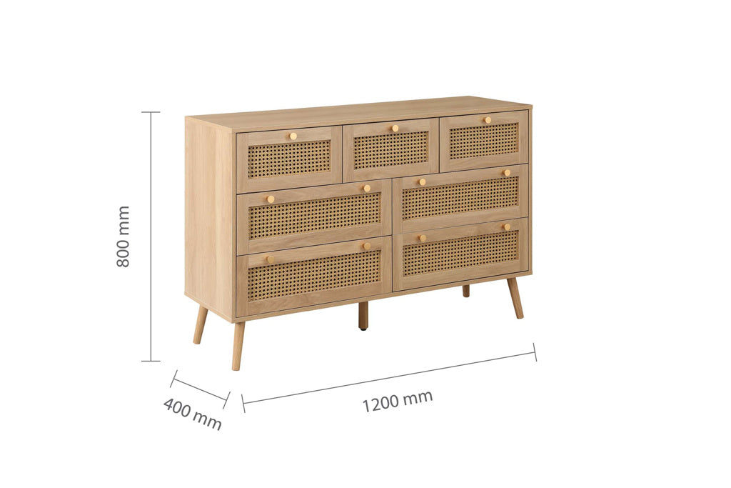 Birlea Croxley 7 Drawer Chest - Oak 3