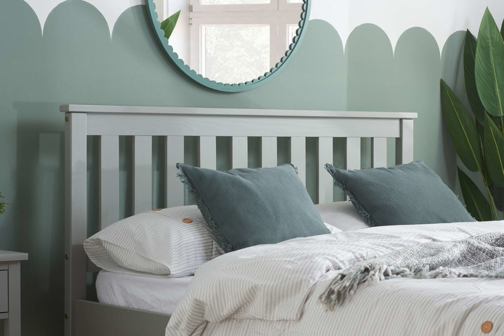 Birlea Denver Wooden Bed Frame - Grey headboard