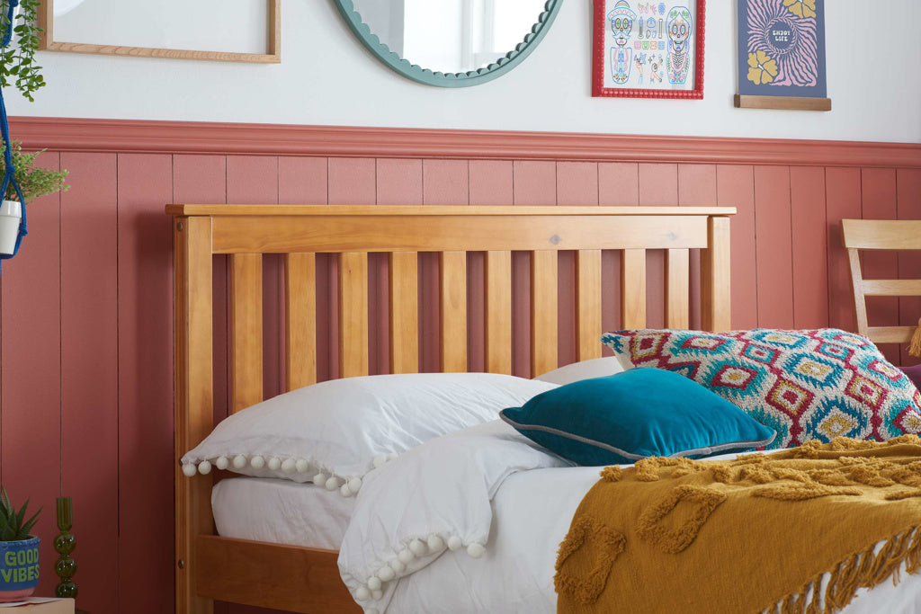 Birlea Denver Wooden Bed Frame - Pine headboard