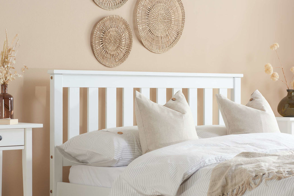 Birlea Denver Wooden Bed Frame - White headboard