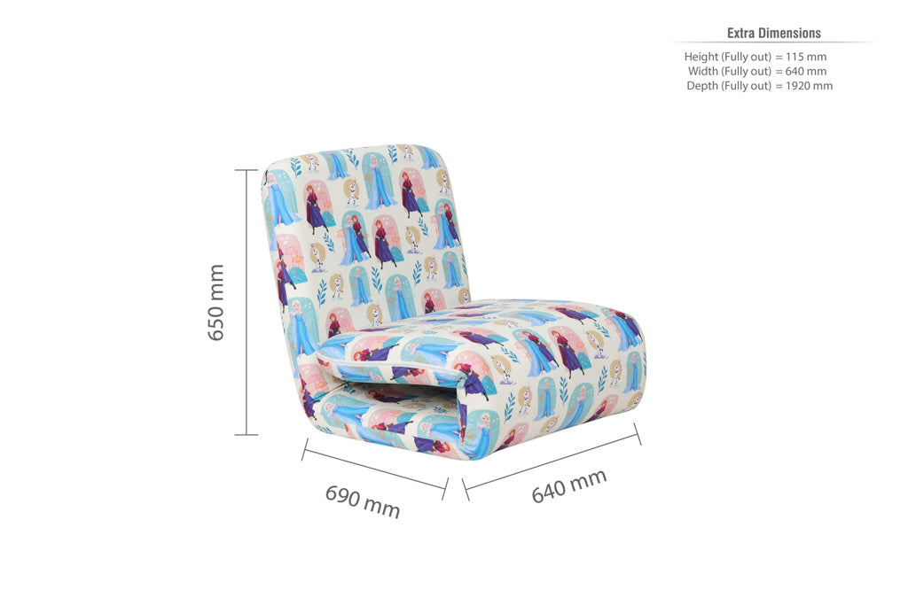 Disney Frozen Fold Out Bed Chair dimensions