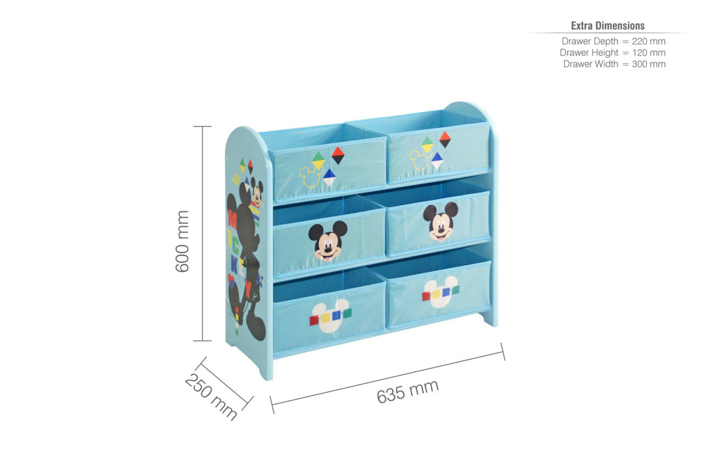 Disney Mickey Mouse Storage Unit dimensions