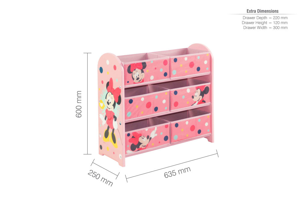 Disney Minnie Mouse Storage Unit dimensions