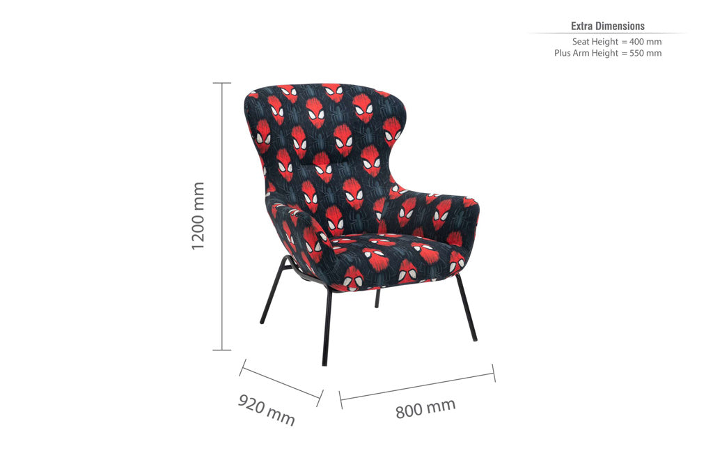 Marvel Spider-Man Occasional Chair dimensions