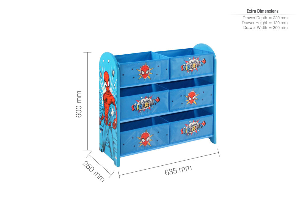 Marvel Spider-Man Storage Unit dimensions