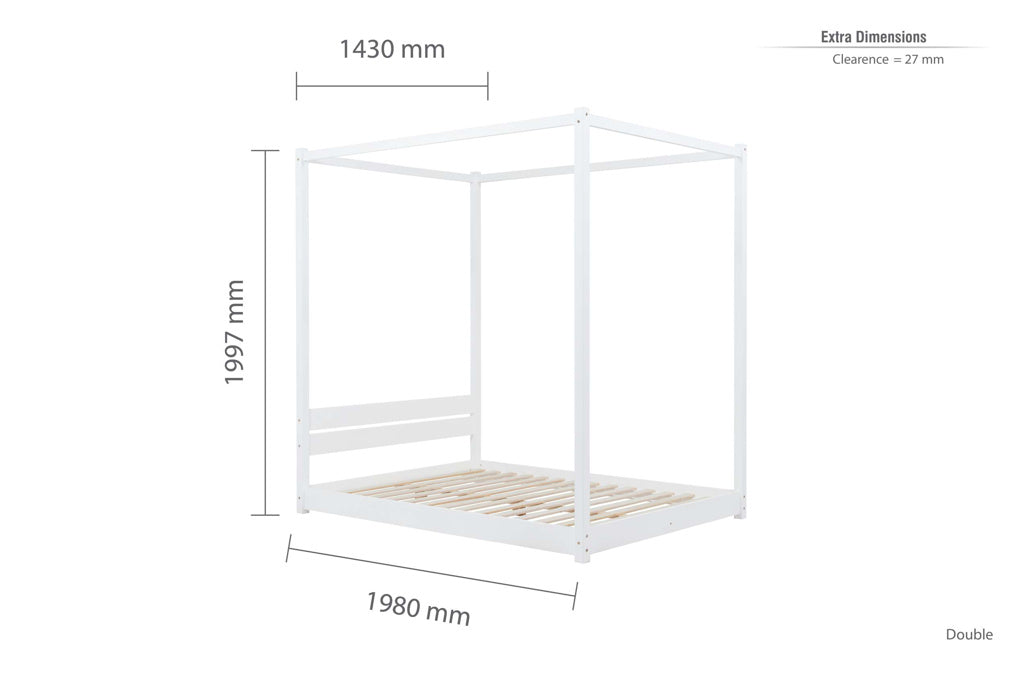 Birlea Darwin Four Poster Bed - White double