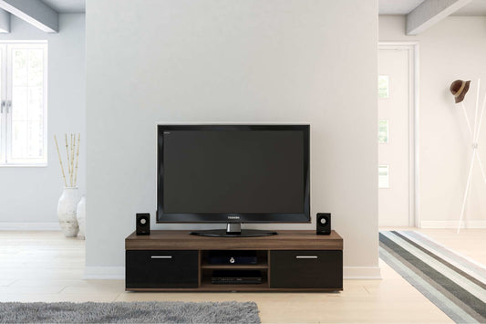 Birlea Edgeware TV Unit - Walnut & Black