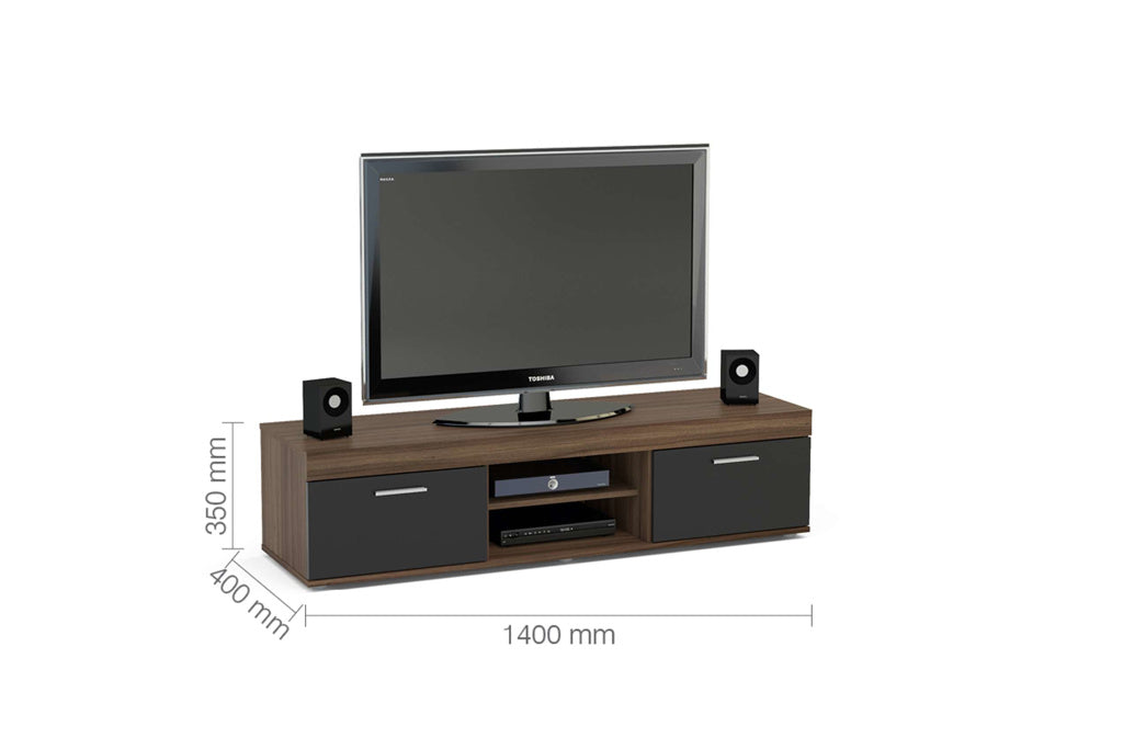 Birlea Edgeware TV Unit - Walnut & Black 3