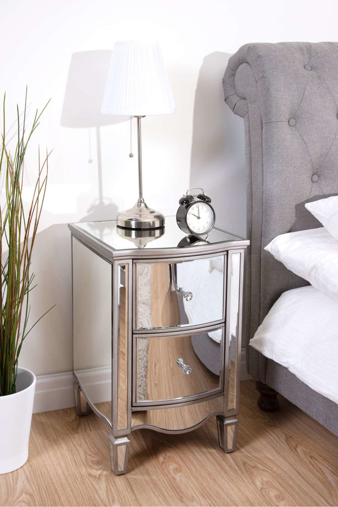 Birlea Elysee Mirrored 2 Drawer Bedside Table