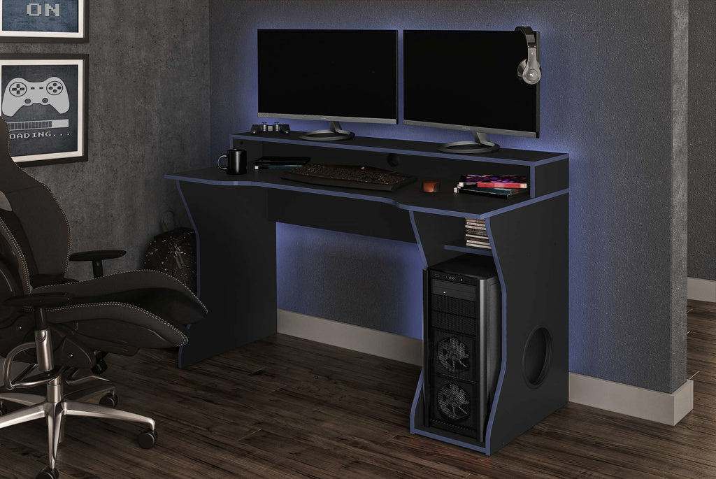 Birlea Enzo Gaming Computer Desk - Black & Blue