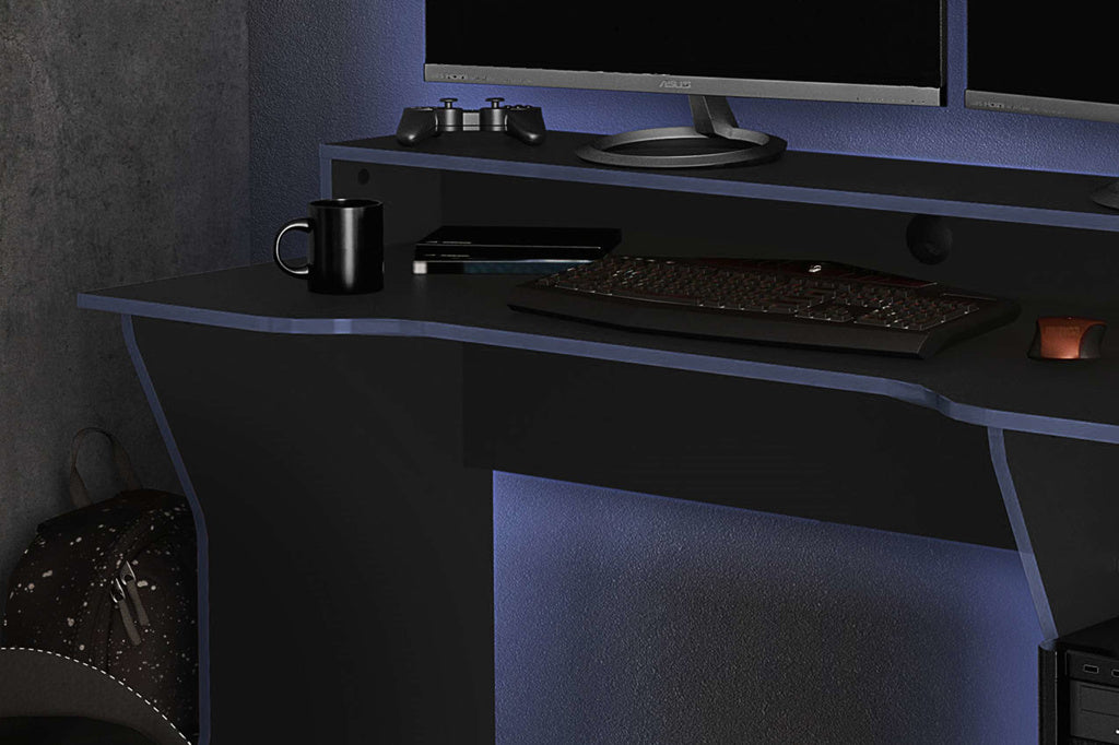 Birlea Enzo Gaming Computer Desk - Black & Blue 3