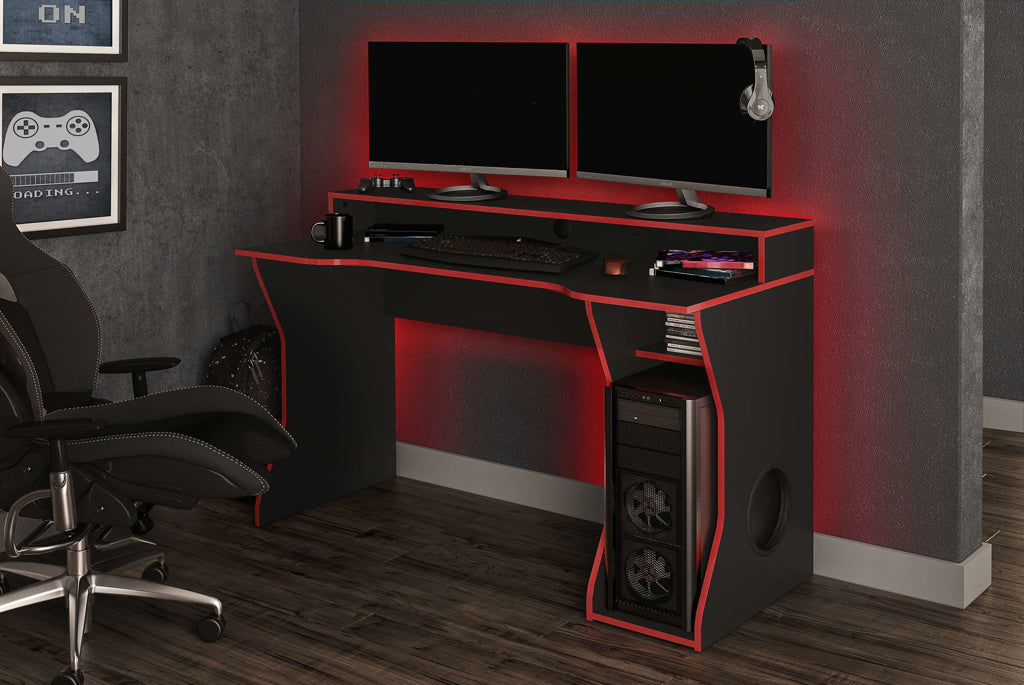 Birlea Enzo Gaming Computer Desk - Black & Red