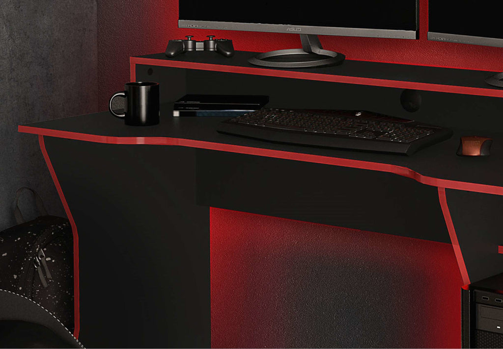 Birlea Enzo Gaming Computer Desk - Black & Red 2