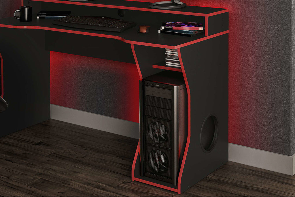 Birlea Enzo Gaming Computer Desk - Black & Red 3