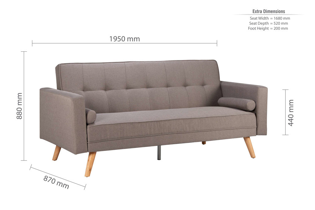 Birlea Ethan Grey Sofa Bed - Large 4