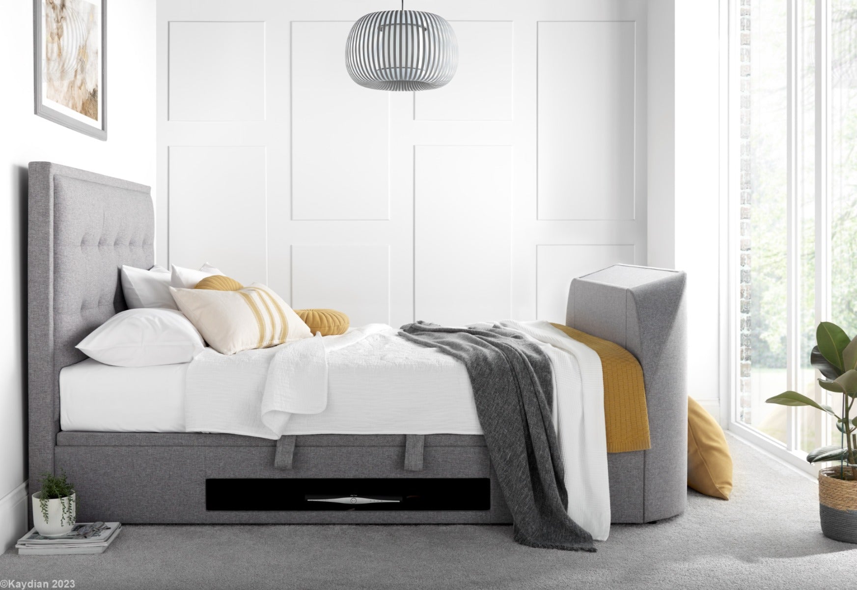 Kaydian Falmer TV Ottoman Bed - Marbella Grey 2