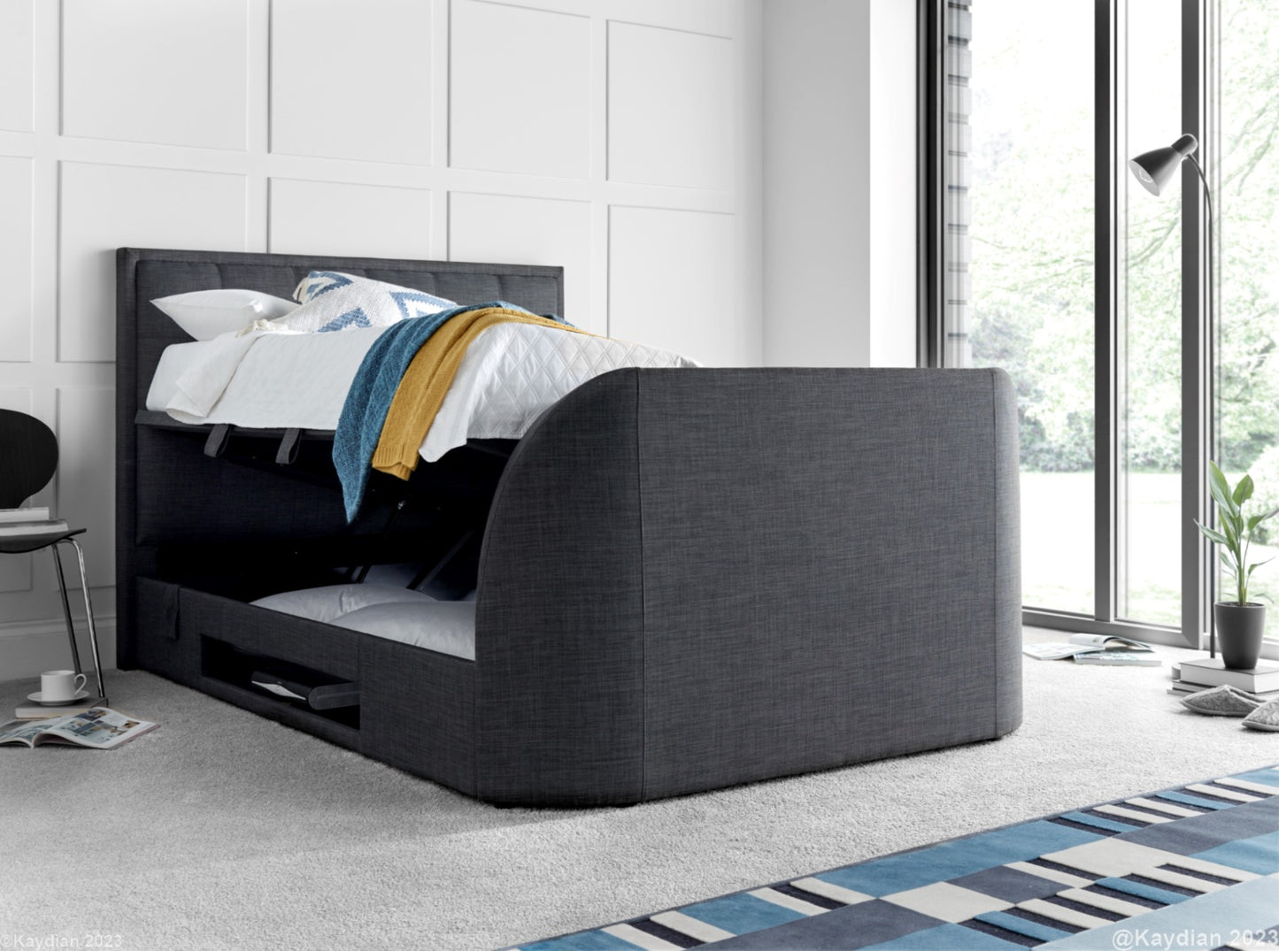 Kaydian Falmer TV Ottoman Bed - Pendle Slate 2