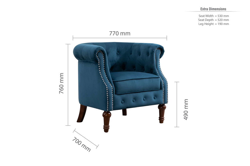 Birlea Freya Chair - Blue 4