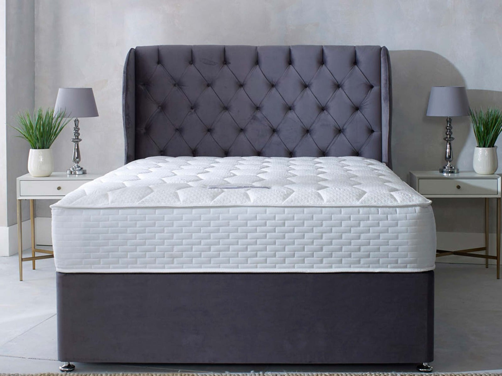 Gabriel 55 inch Studded Winged Headboard - Superking 3