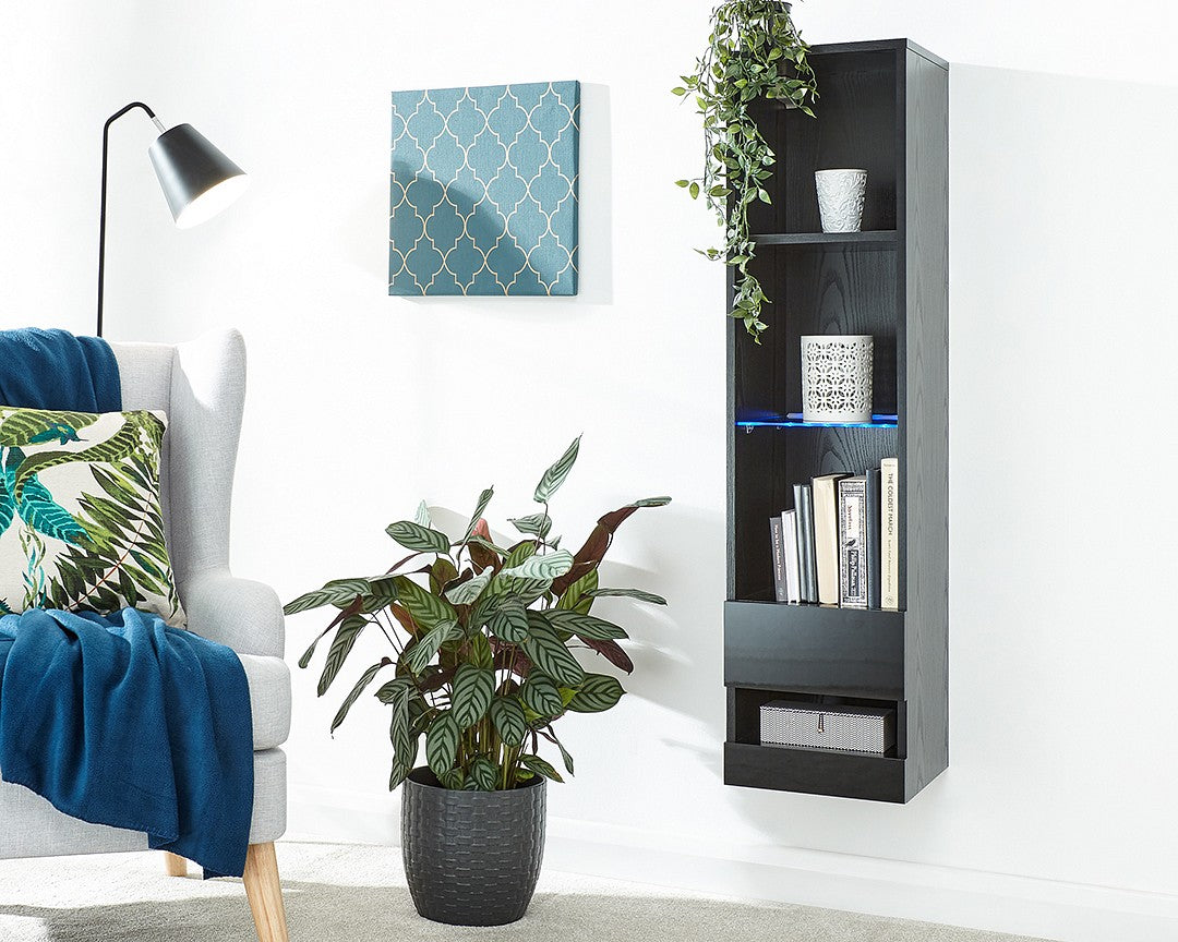 GFW Galicia Wall Mounted Shelving Unit - Black