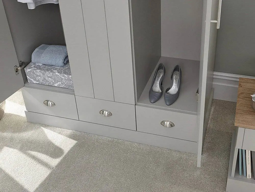 GFW Kendal 3 Door Wardrobe - Grey 3