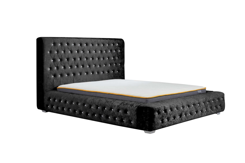 Birlea Grande Crushed Velvet Bed Frame - Black 4