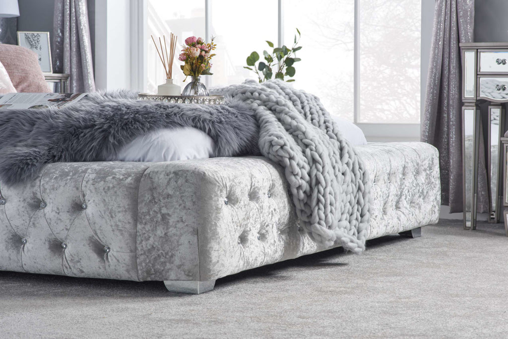 Birlea Grande Crushed Velvet Bed Frame - Grey 3