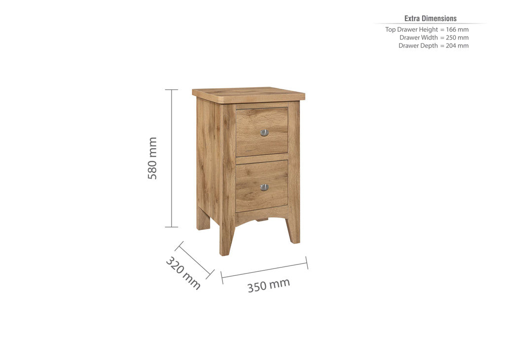 Birlea Hampstead 2 Drawer Bedside 4