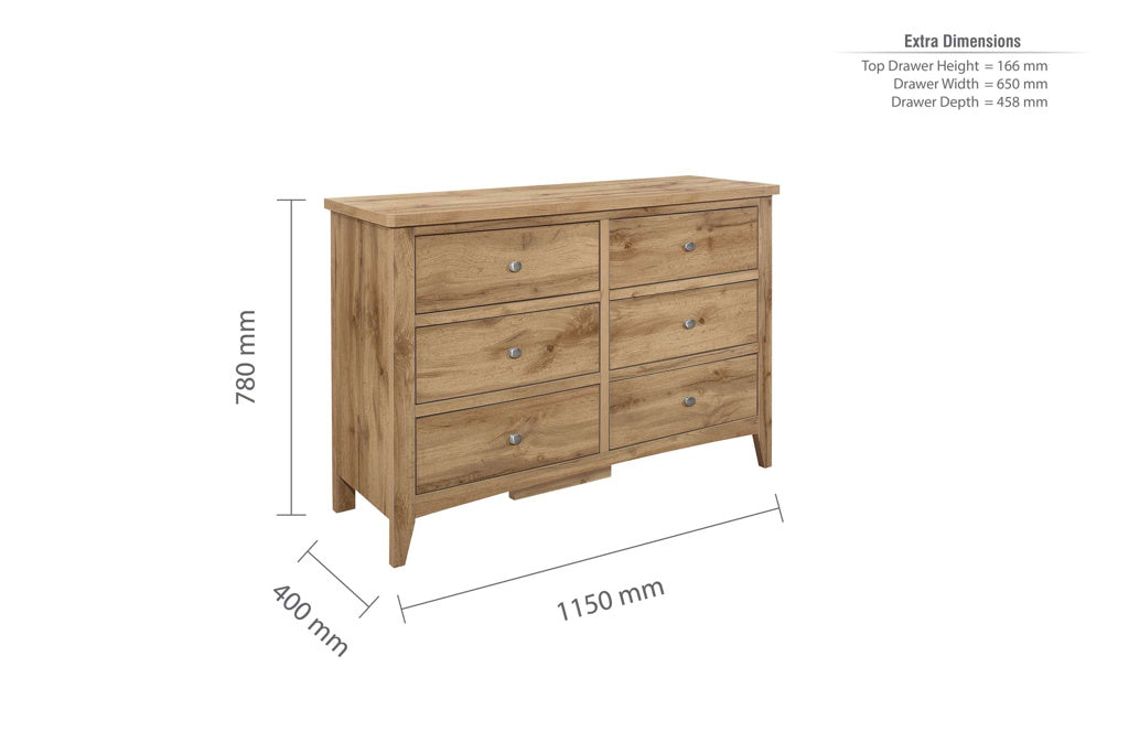 Birlea Hampstead 6 Drawer Chest 4