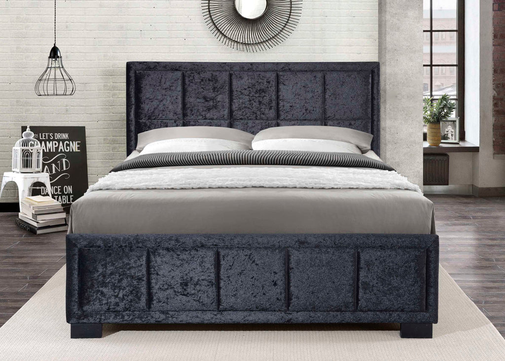 Birlea Hannover Fabric Bed - Black Crushed Velvet 2