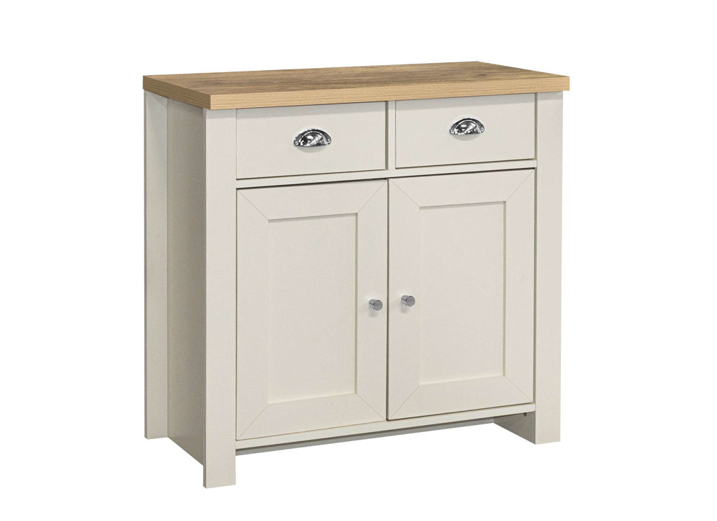 Birlea Highgate 2 Door 2 Drawer Sideboard - Cream & Oak 2