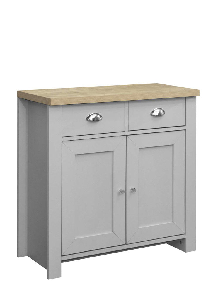 Birlea Highgate 2 Door 2 Drawer Sideboard - Grey & Oak 2