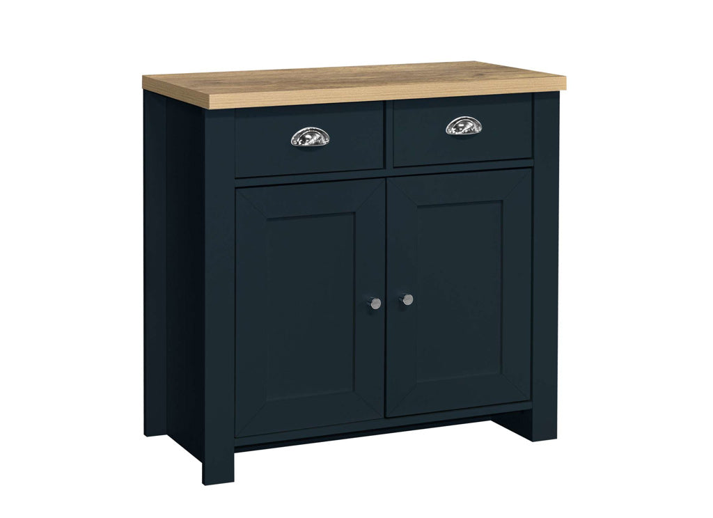 Birlea Highgate 2 Door 2 Drawer Sideboard - Navy Blue & Oak 2