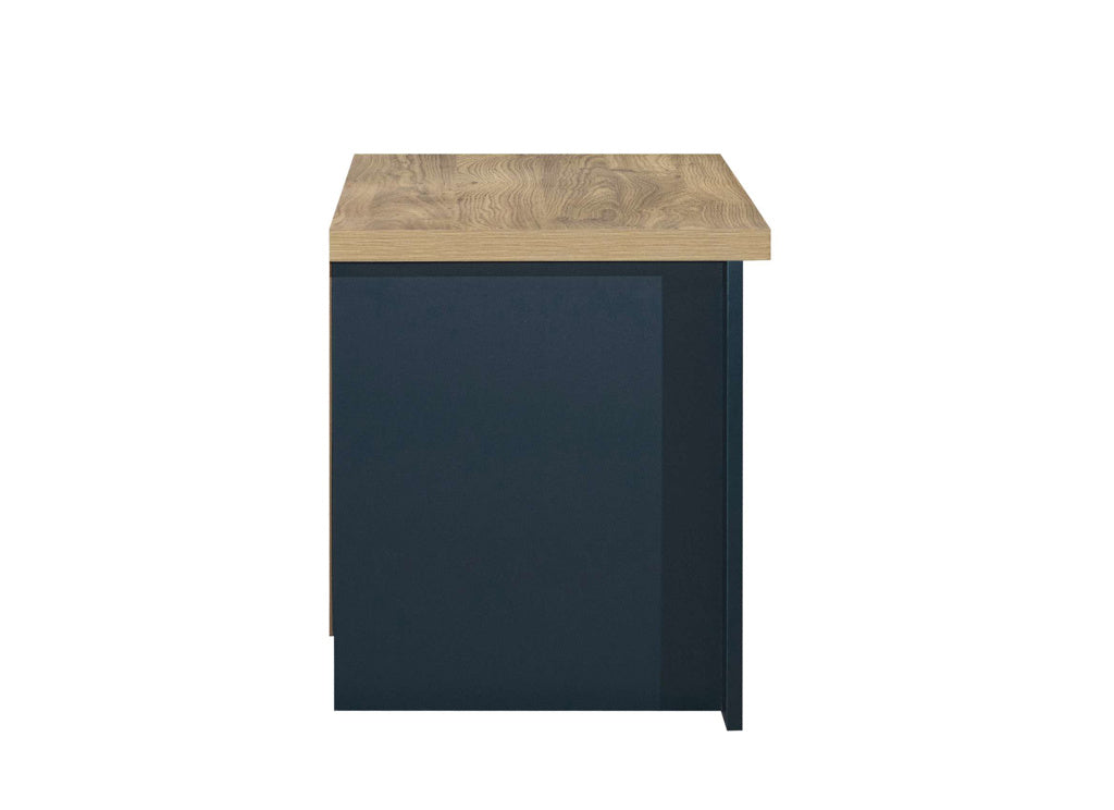 Birlea Highgate 2 Drawer Bedside - Navy Blue & Oak 4