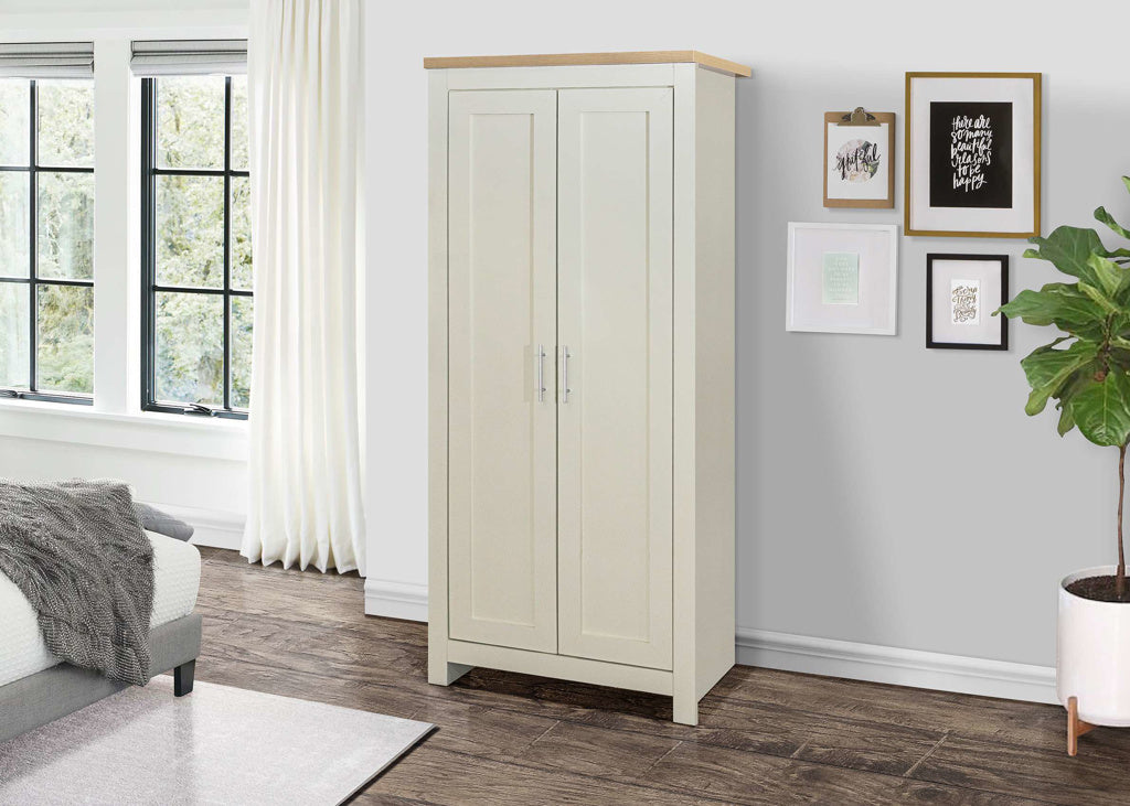 Birlea Highgate 2 Door Wardrobe - Cream & Oak