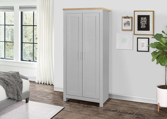 Birlea Highgate 2 Door Wardrobe - Grey & Oak