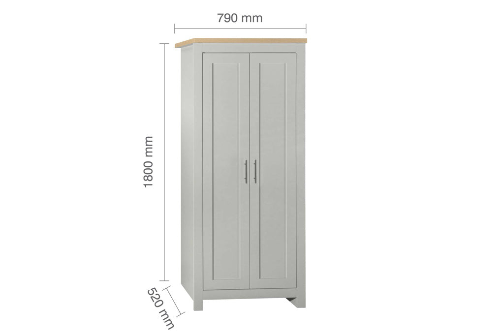 Birlea Highgate 2 Door Wardrobe - Grey & Oak 3