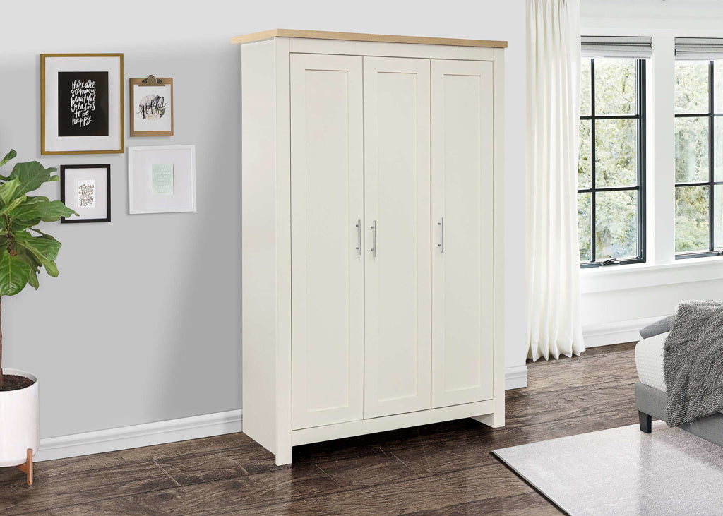 Birlea Highgate 3 Door Wardrobe - Cream & Oak