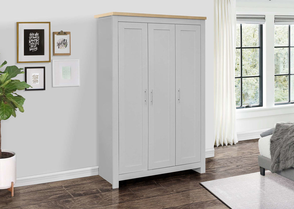 Birlea Highgate 3 Door Wardrobe - Grey & Oak