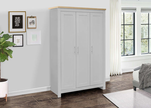 Birlea Highgate 3 Door Wardrobe - Grey & Oak