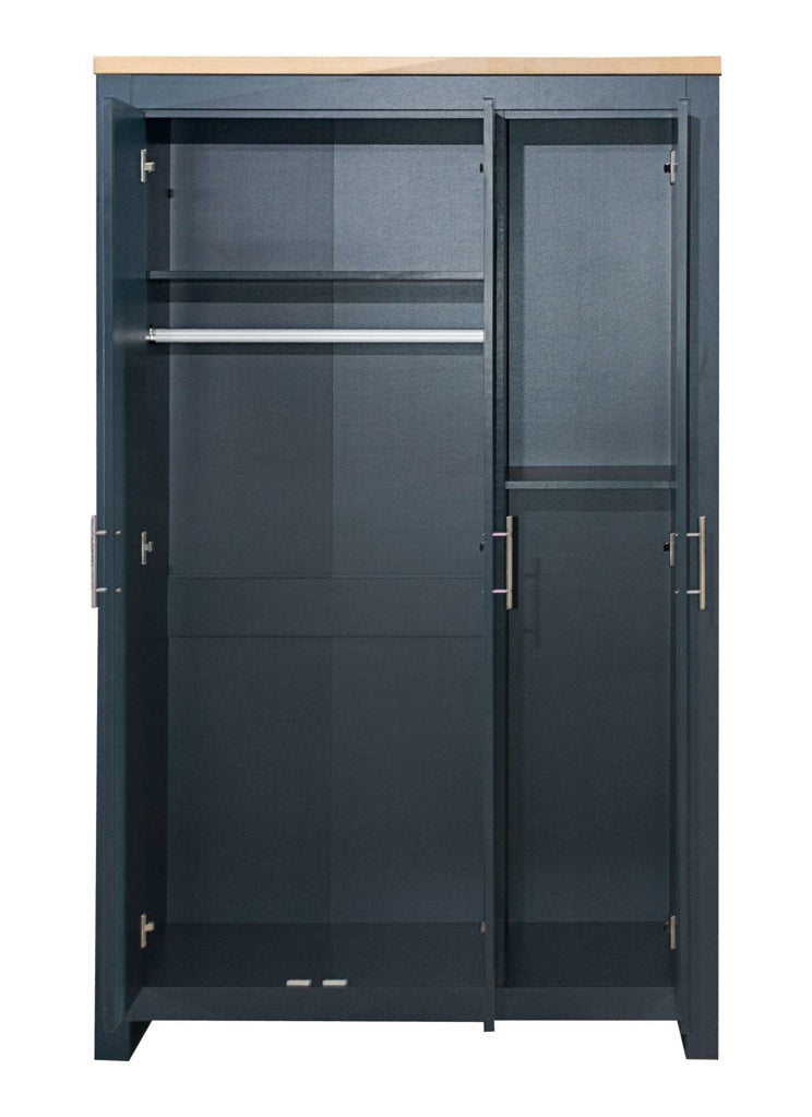 Birlea Highgate 3 Door Wardrobe - Navy Blue & Oak 3